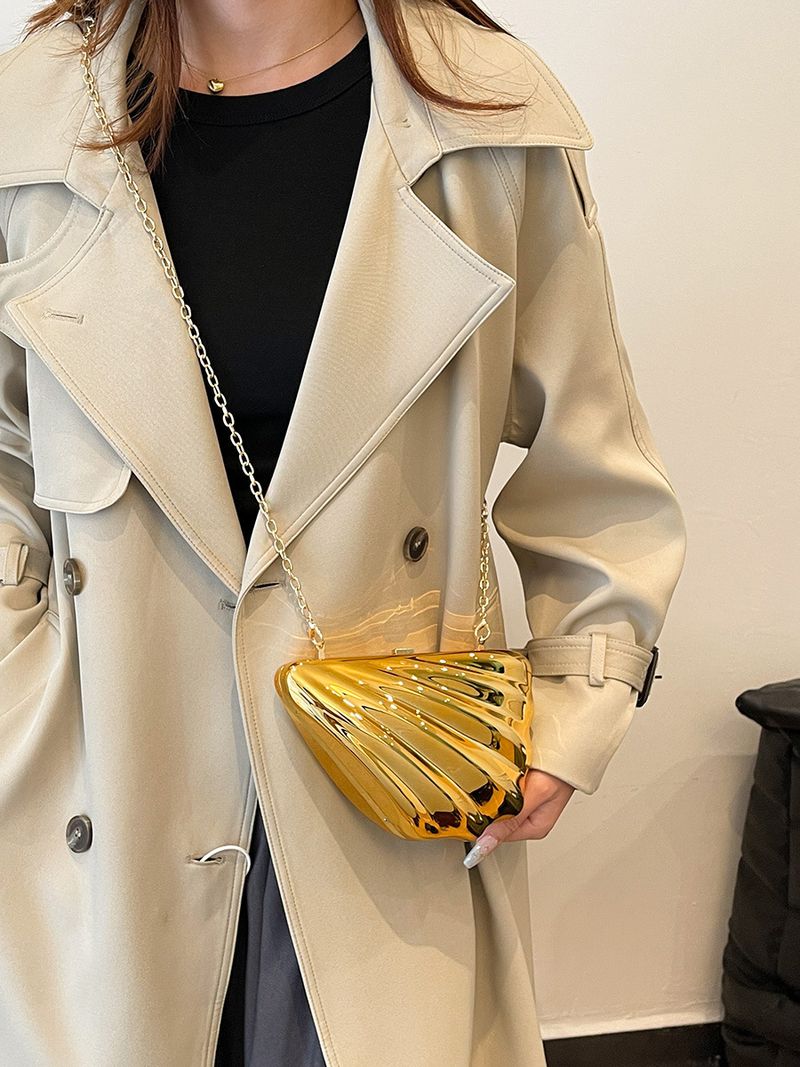 Borsa a tracolla da donna Borsa a tracolla con catena in acrilico alla moda da donna Borsa a scatola semplice con conchiglia_voghion.com