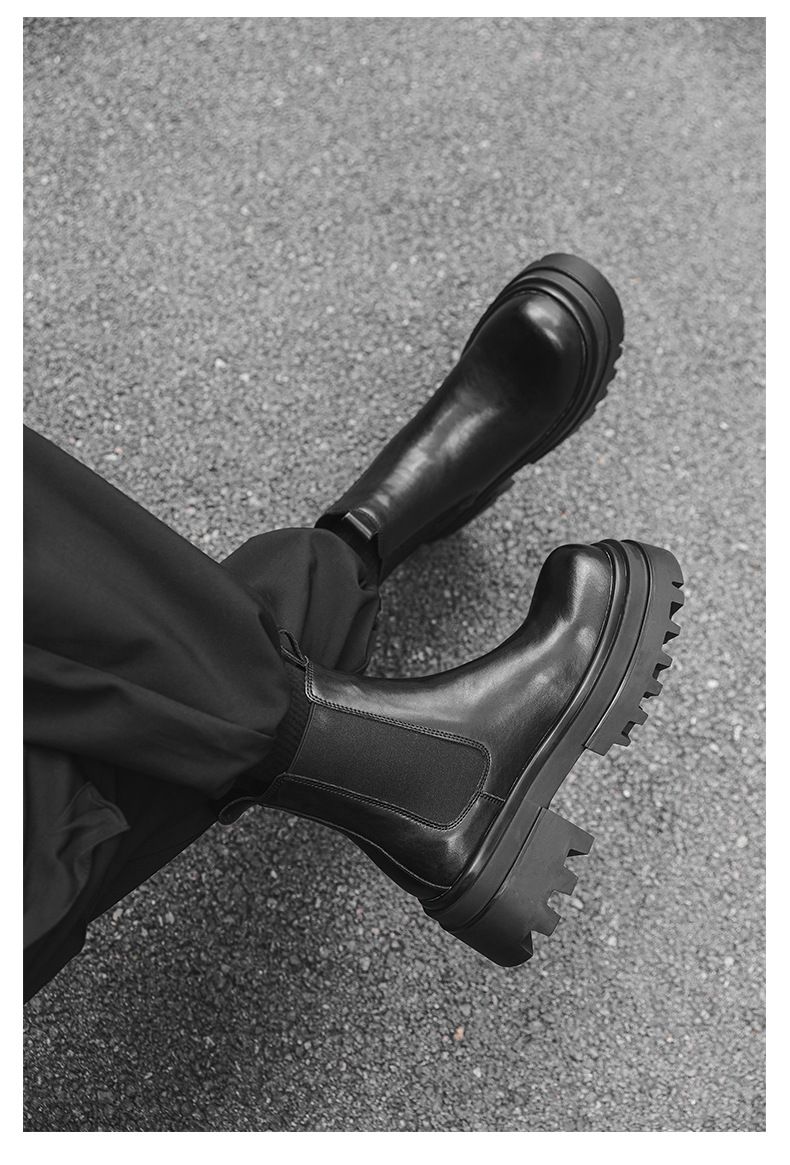 Bottes cigarettes Martin Boots pour hommes Bottes d'hiver à semelles épaisses Bottes courtes_voghion.com