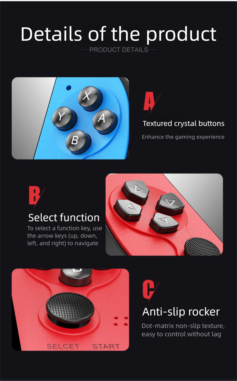X7 Cross-Mirror PSP Game Arcade Children's Nostalgia 4.5inch FC Handheld GBA Console NES_voghion.com