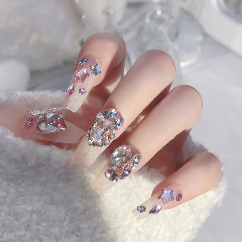 Nuovo Ins Advanced Pure Desire Wind Shining Indossando Big Diamond Nail Patch U6_voghion.com