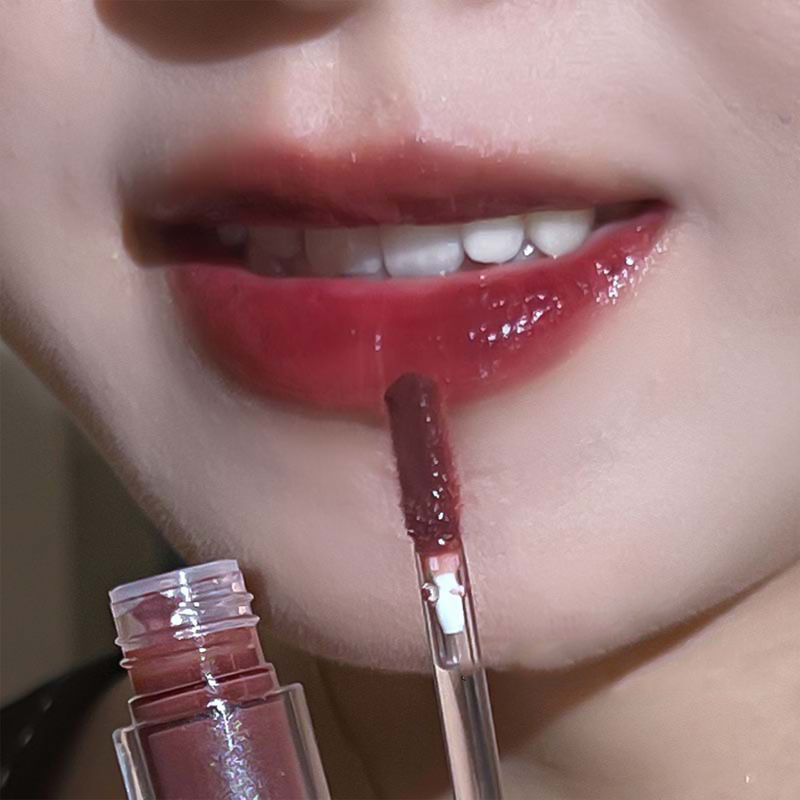 Specchio per labbra Lucidante per labbra Smalto per labbra Trasparente Impermeabile Rossetto liquido lucido a lunga durata Marrone nudo Cle proof y stick_voghion.com