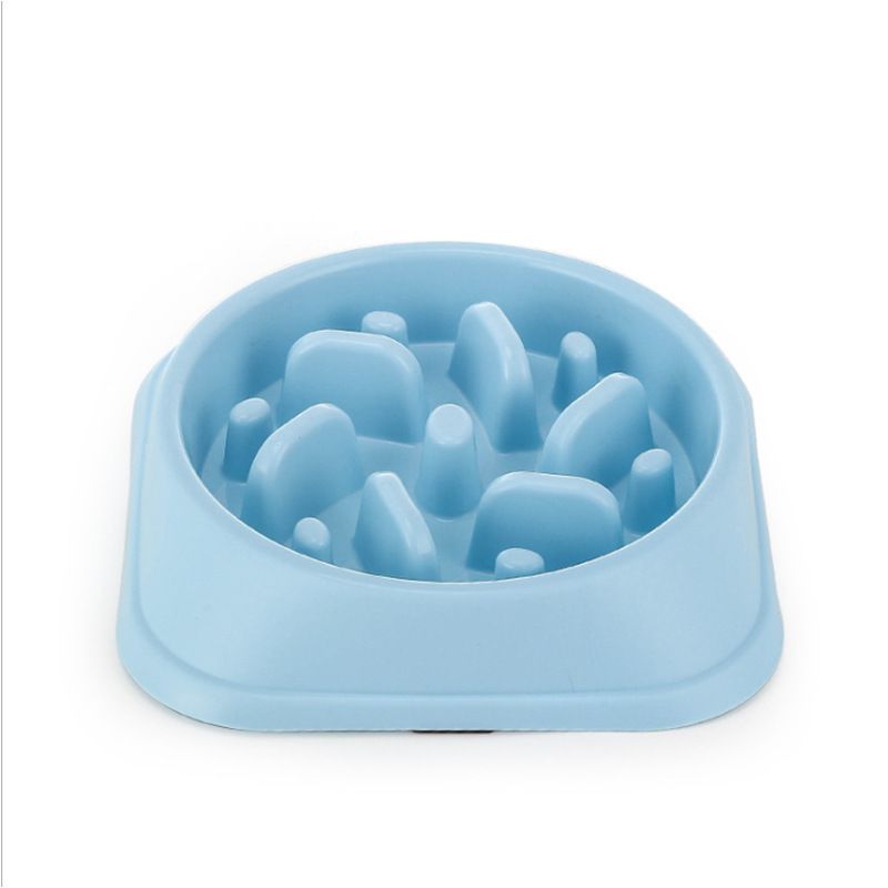 Pet Square Anti-Choke Healthy Slow Feeder Eating Poodle Teddy Cat Dog Food Bowl_voghion.com