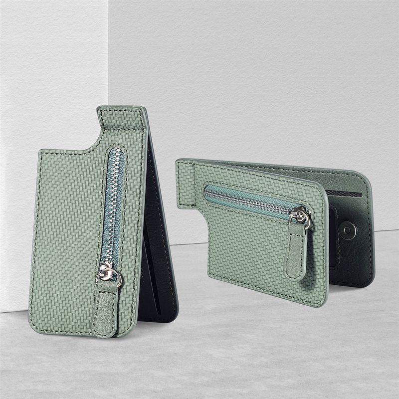 TechGlobe Universal Bag Slot Stand Zipper Phone Holder Back Sticker 3M Adhesive Multi-Function Card Case Wholesale_voghion.com