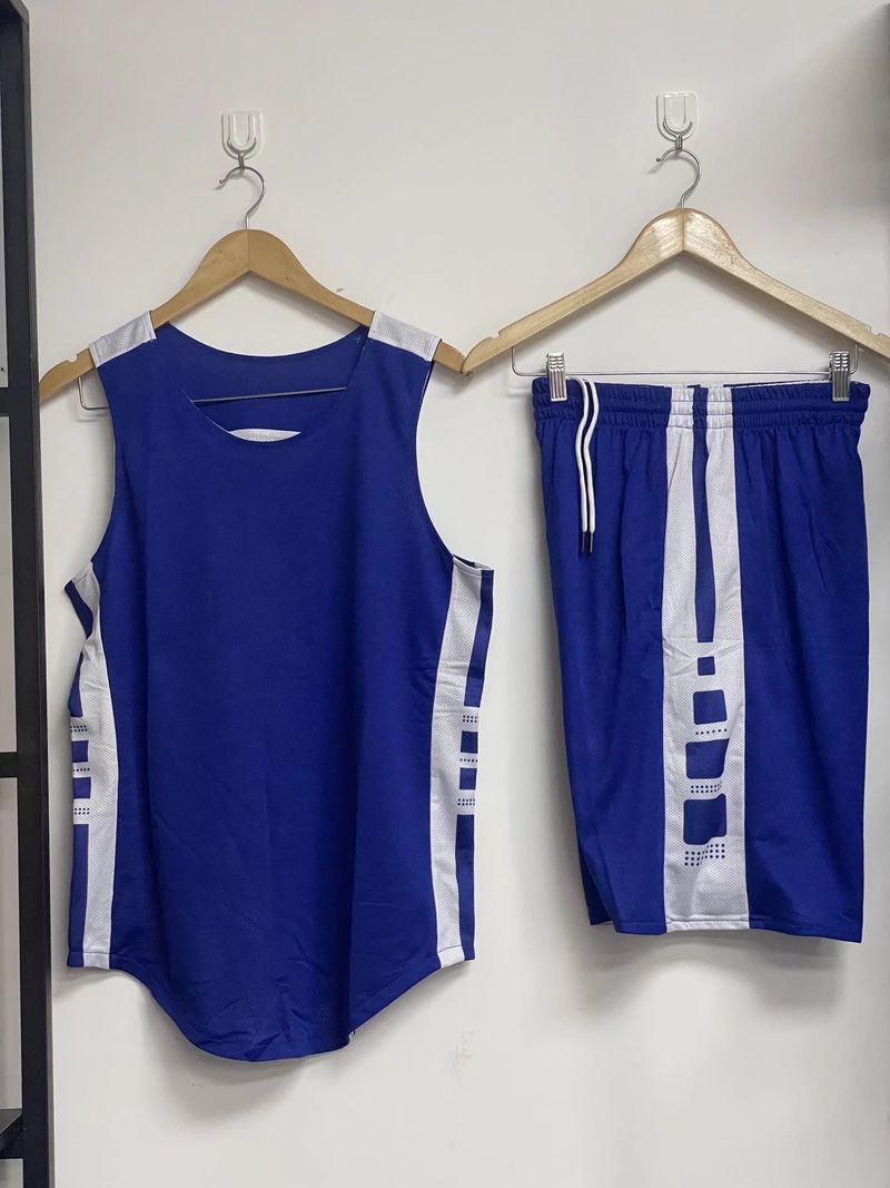 Double sided basketball suit, men's game sports team adult training uniform, printed vest, double-sided jersey_voghion.com