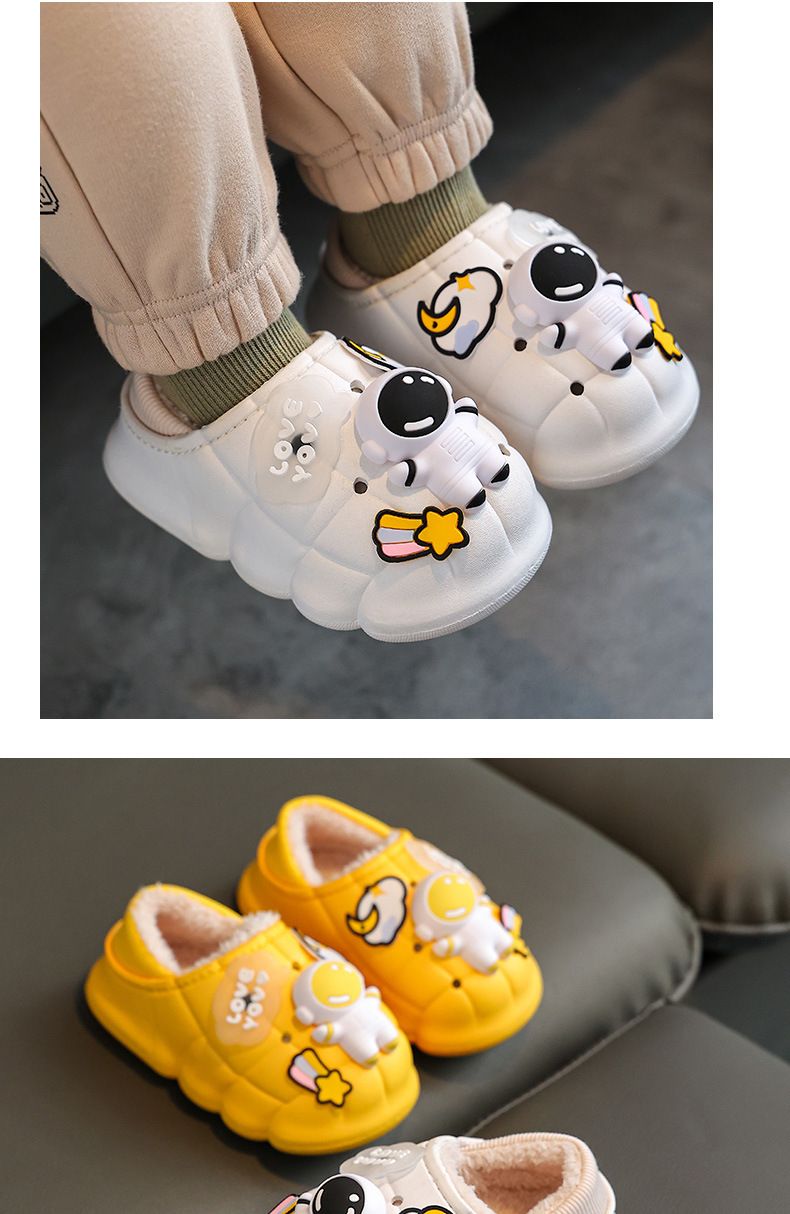 Pantofole invernali per bambini con copertura completa del tallone - Pantofole da casa impermeabili per interni/esterni per ragazzi e ragazze, comode stivaletti antiscivolo foderati in pile_voghion.com