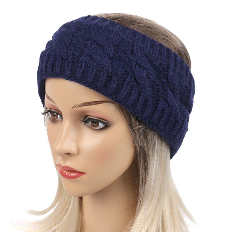 Bandeau en peluche tricoté en laine frite torsadée, couvre-chef élargi pour hommes et femmes, automne et hiver, chaud, sport, oreille_voghion.com