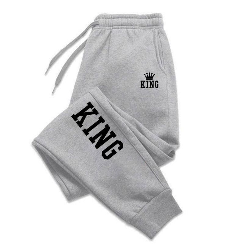 Herbst Winter Jogger Herren Sporthose KING Elastische Taille Freizeithose_voghion.com
