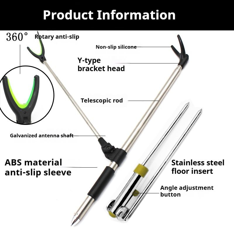 Vara de pesca de aço inoxidável antiderrapante suporte de inserção no solo, vara de mar portátil, canhão, suporte de pesca_voghion.com