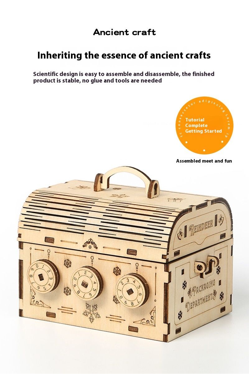 Nouveau jouet d'assemblage de puzzle en bois 3D DIY boîte de rangement de mot de passe créative_voghion.com