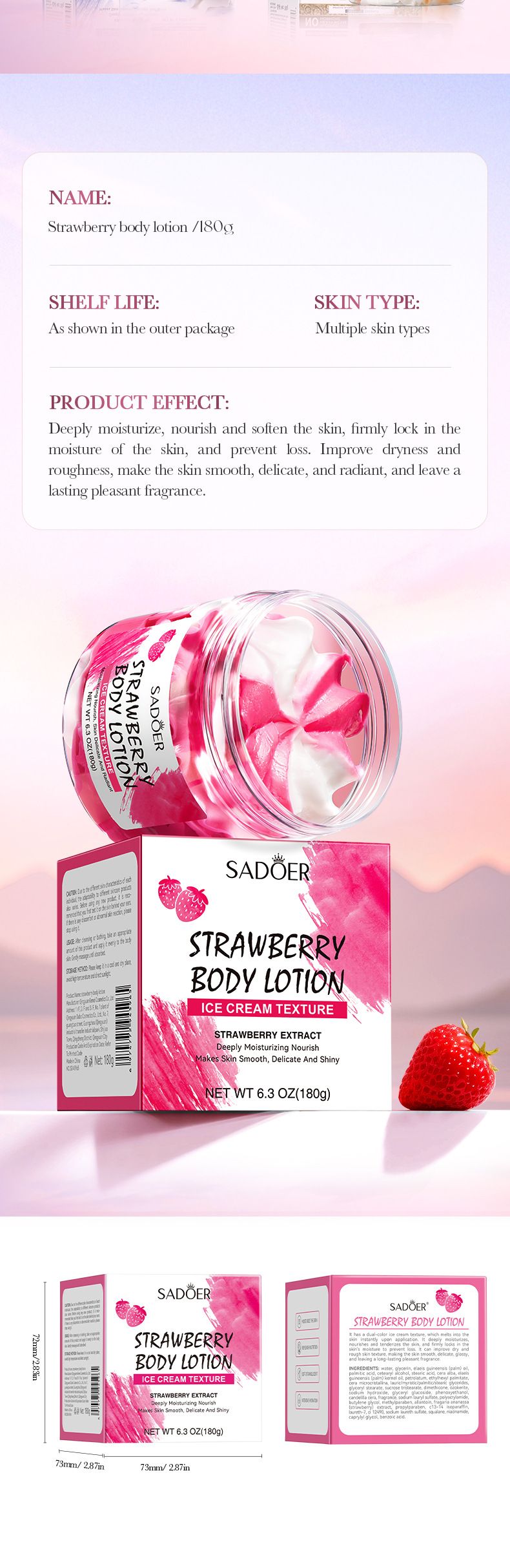 Fruit Series 180g Autumn And Winter Hydrating Moisturizing Body Lotion Skin Care Products_voghion.com