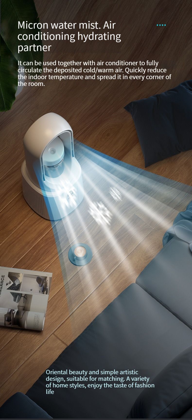 Air Conditioner Leafless Spray Small Refrigeration Desktop Ultra Quiet Office Desk Usb Air Circulation Fan Gift_voghion.com
