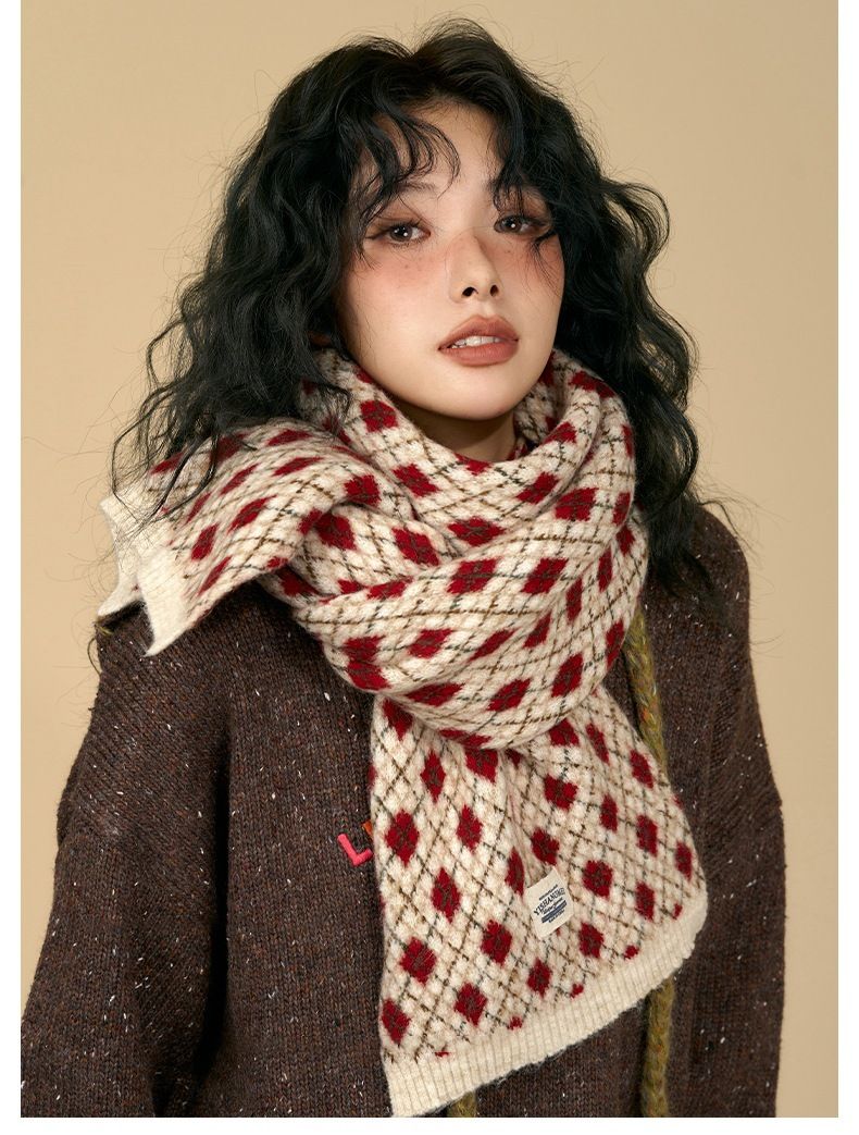 Sciarpa da donna 2025 Nuovo regalo di compleanno invernale per studenti Sciarpa calda antifreddo in maglia calda_voghion.com