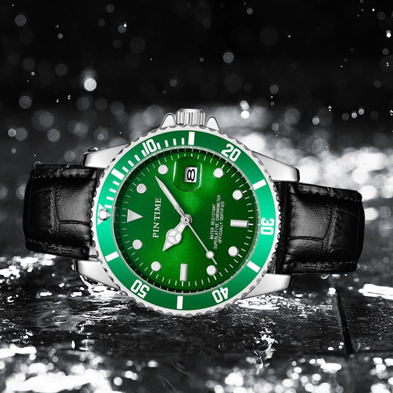 Kwai live broadcast Shuigui men's belt wristwatch calendar waterproof quartz watch_voghion.com