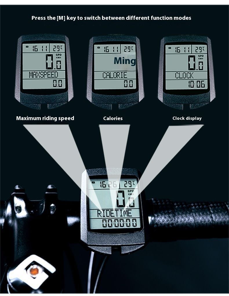 Neues Modell Five Nations Mountainbike Fahrrad Tachometer Fahrradcomputer Englisch_voghion.com