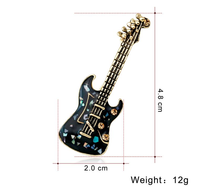 Mode im britischen Stil Unisex Gitarre Brosche Vielseitige Instrument Shell Blume Pin_voghion.com