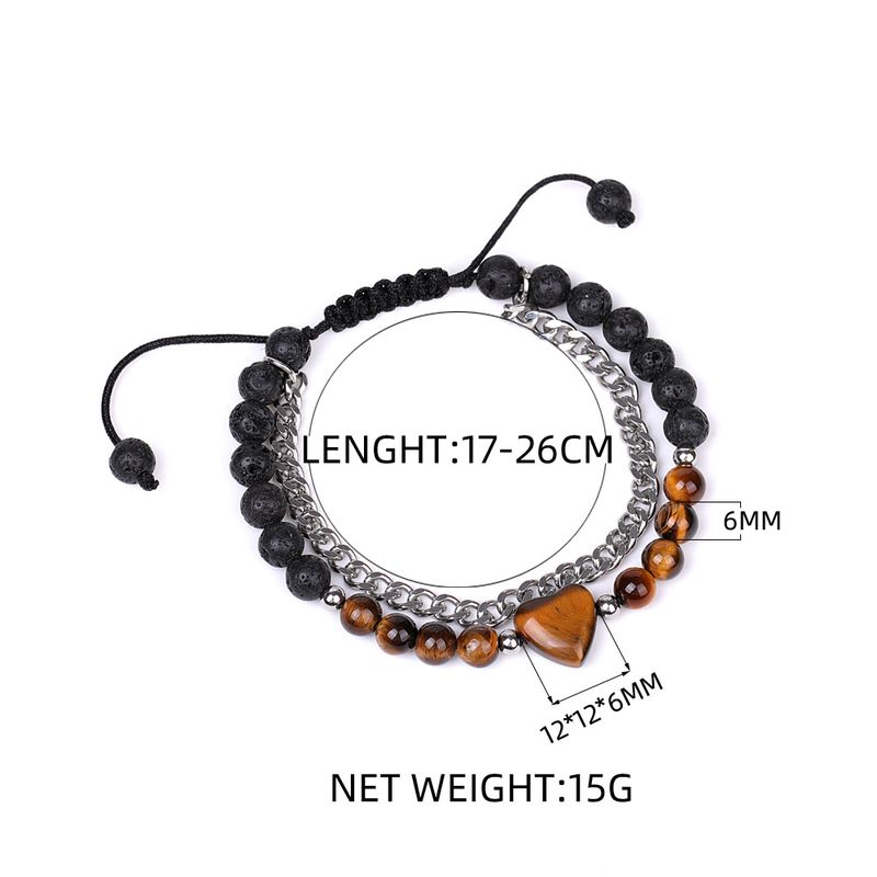 Green Aventurine & Rose Quartz Braided Bracelet - 6mm Healing Stones With Stainless Steel Chain, Unisex Spiritual Jewelry_voghion.com