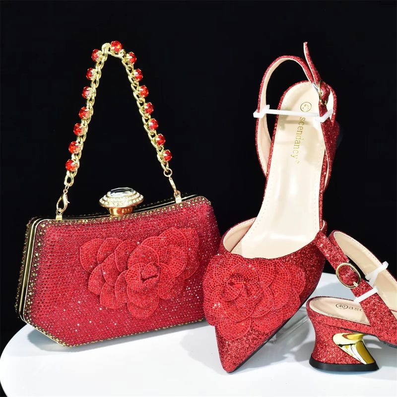 Sandalias de tacón alto con bolso joya de caja dura Bolso de fiesta diario_voghion.com