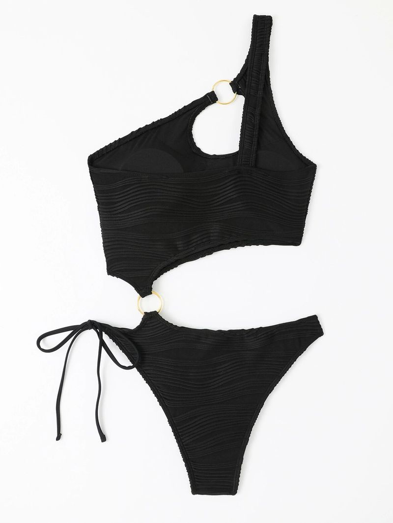 Venta al por mayor del fabricante del traje de baño de una sola pieza del bikini del color sólido atractivo de las mujeres_voghion.com