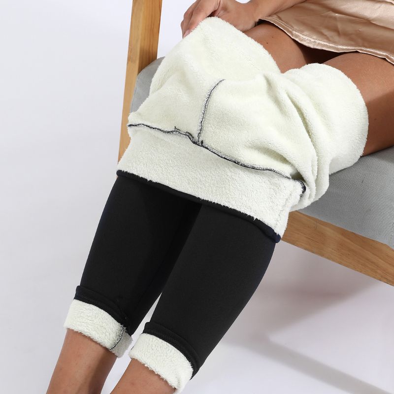 Pantalon chaud serré pour femme, legging élastique rembourré en cachemire, automne et hiver._voghion.com