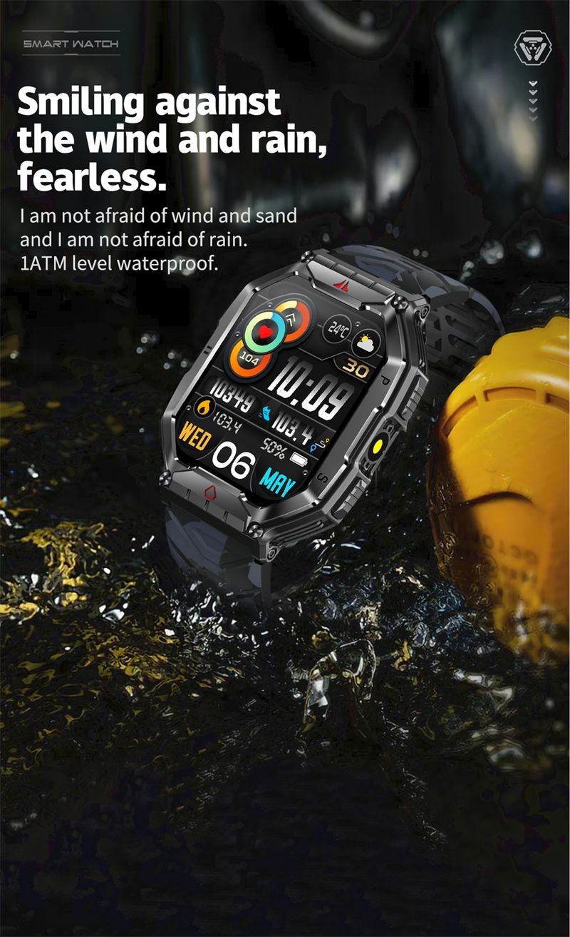 2,1-palčni AMOLED HD zaslon Pametna ura Moški Kompas GPS Šport na prostem Nadzor zdravja 1ATM Vodotesen Bluetooth klic_voghion.com