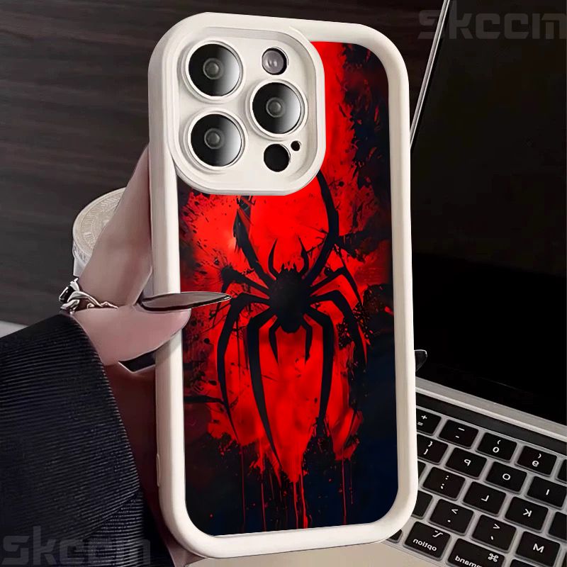 Blood Spider Pattern Design Silicone Soft Phone Case For IPhone 16 Pro Max 15 14 13 12 11 7 8 Plus X XR XS Lens Protection Cover_voghion.com