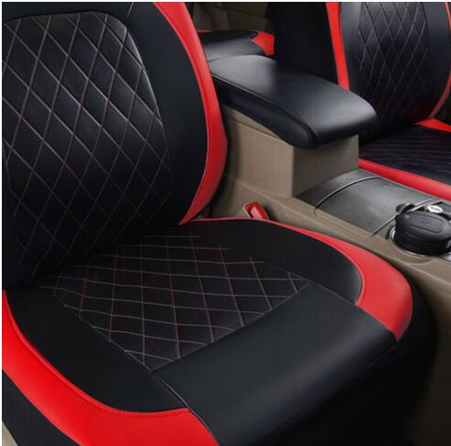 Car seat cover single line quilted bracket leather pu leather_voghion.com