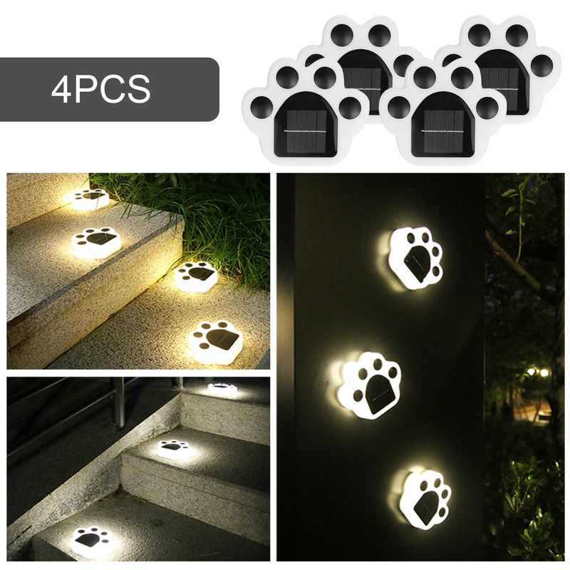 4PCS Saules ķepas gaismas dārza dekors āra ūdensizturīgs saules lāča ķepu klāja apgaismojums LED saules lampa balkona žogs dārza gaismas_voghion.com