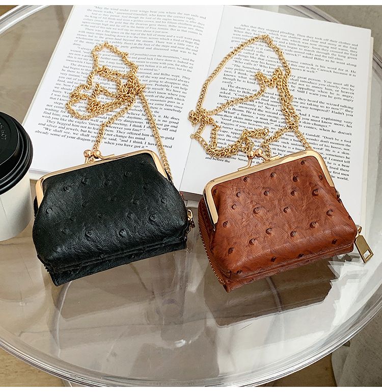 Torebka damska na jedno ramię, wzór strusia, mała torebka typu crossbody, tekstura popularna_voghion.com