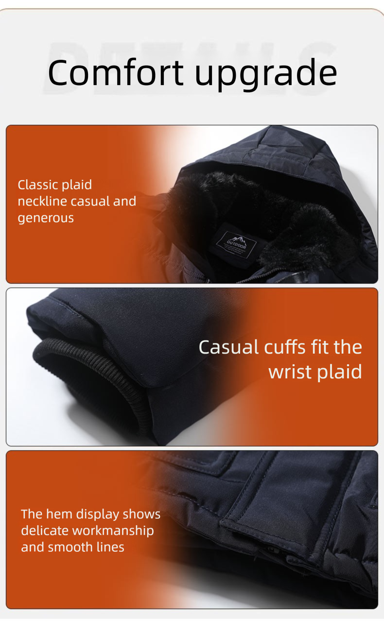 Neue Bekleidung 2025: Daunenjacke für Herren mit dickem Wollfutter für Wärme und modischen Trend, kurze Baumwolljacke mit Kapuze_voghion.com