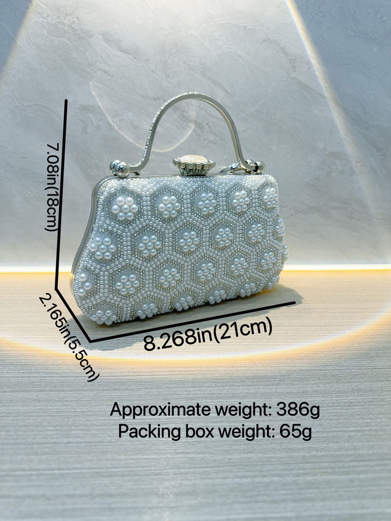 Sac à main de mariage polyvalent en perles pour femmes, sac de dîner à bandoulière asymétrique épaule dénudée, nouvelle collection_voghion.com