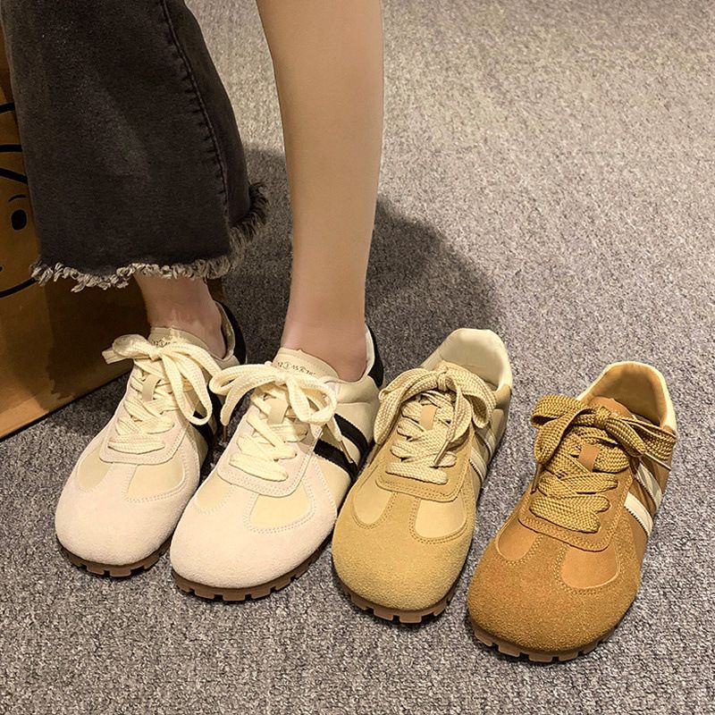 Women's Spring New Agan Training Shoes Flat Lightweight Versatile Niche Design Casual White Sneakers_voghion.com