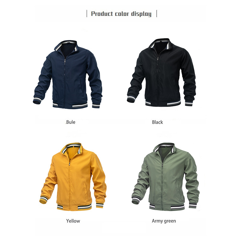Herren neue einfarbige Strickjacke, lässige Pop-Ball-Jacke, Pilotenjacke_voghion.com