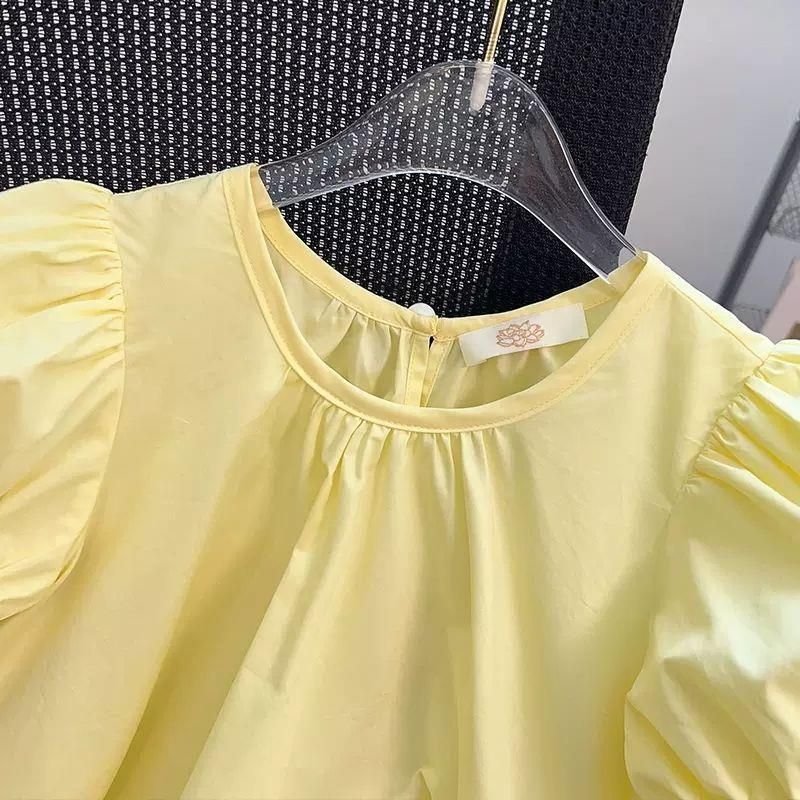 Vêtements pour enfants Robe élégante pour filles 2024 été nouveau style pour les enfants moyens et grands Robe à manches courtes élégante et douce de style coréen tendance_voghion.com