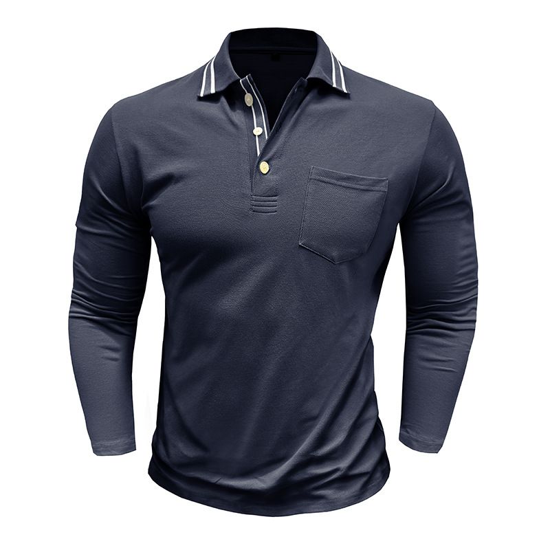 Polo a maniche lunghe con risvolto e bottoni da uomo_voghion.com