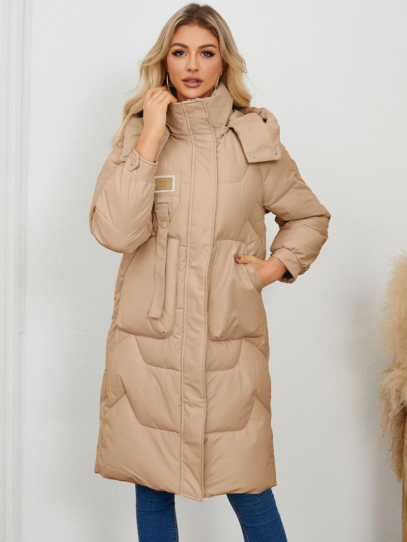 Damenbekleidung 2024 Damen Herbst und Winter neue Baumwolljacke dicke langärmelige warme Mütze Baumwolljacke Mantel_voghion.com