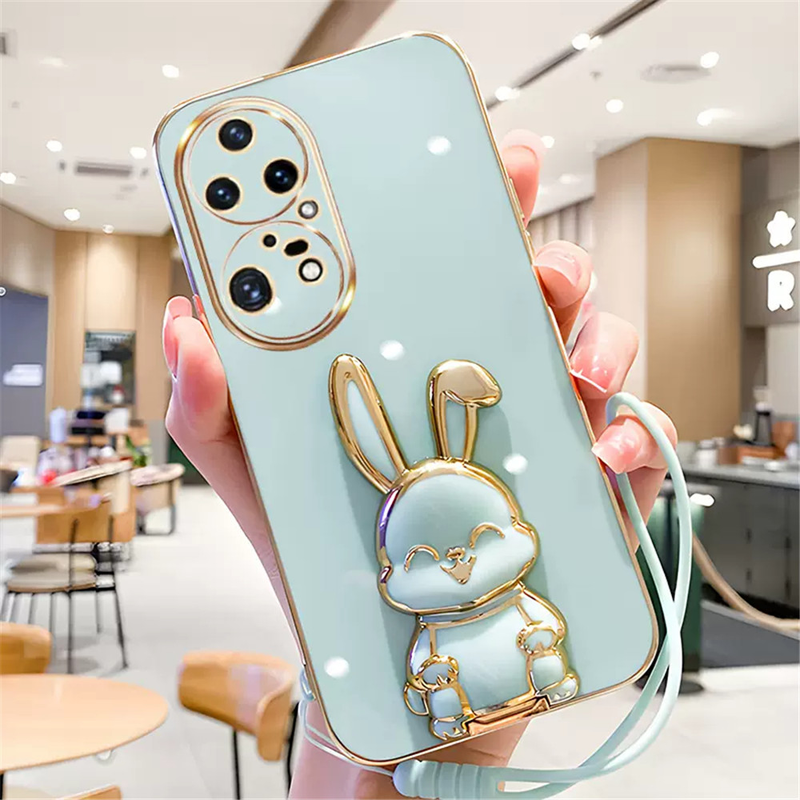 Rabbit Holder Plating Phone Bracket Case For Huawei Nova Y70 Plus Y90 10 9 SE 8 8i 7 7i 6 SE 5 Pro 5i 5t 3i Soft Silicone Cover_voghion.com
