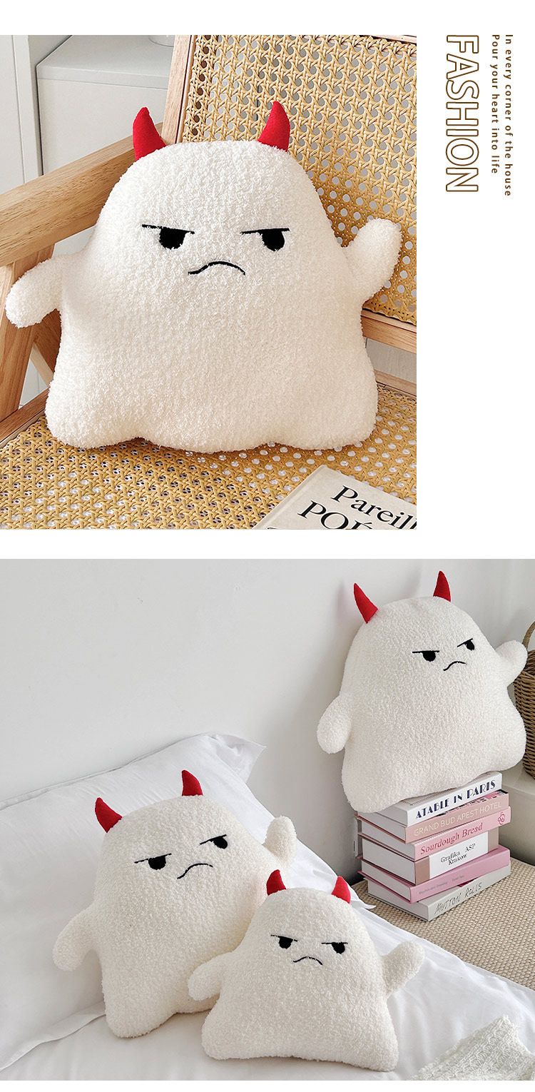 Ugly Cute Little Ghost Plush Doll Halloween Devil Pillow Sofa Cushion Nap Pillow Decoration Christmas_voghion.com