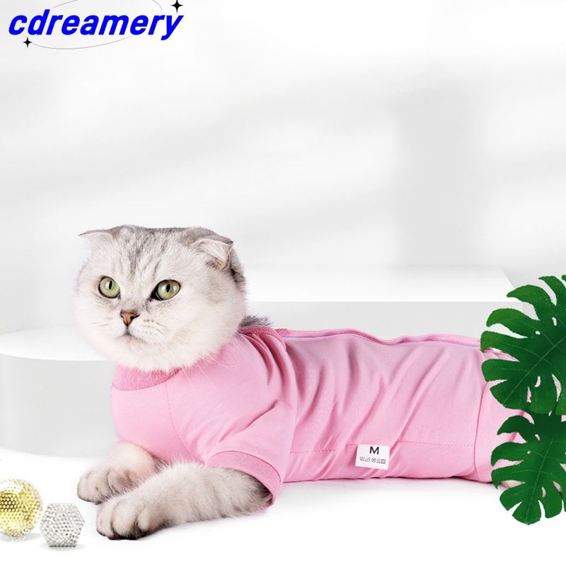 Pet Cats Weaning Clothes Cat Recovery Suit Jumpsuit Kitten Anti Bite Prevent Lick After Surgery Wear Vest_voghion.com