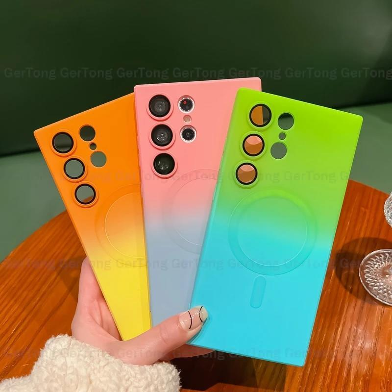 Rainbow Gradient Color Case For Samsung Galaxy S23 S22 S21 Plus Ultra S23Ultra S23+ S 23 22 Ultra 5G For Magsafe_voghion.com