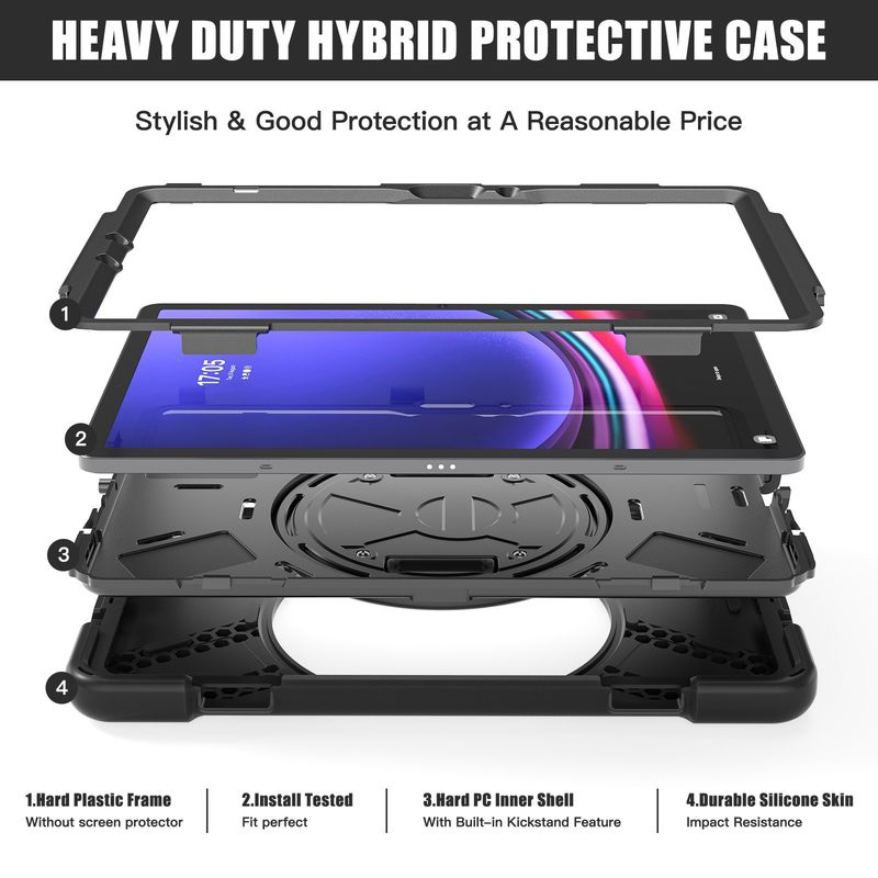 Geeignet fir Samsung Tab A9+11 Pirate King Handheld Rotatiounsstativ X210/X216 Schutzhülle fir Tablet mat Riemen_voghion.com