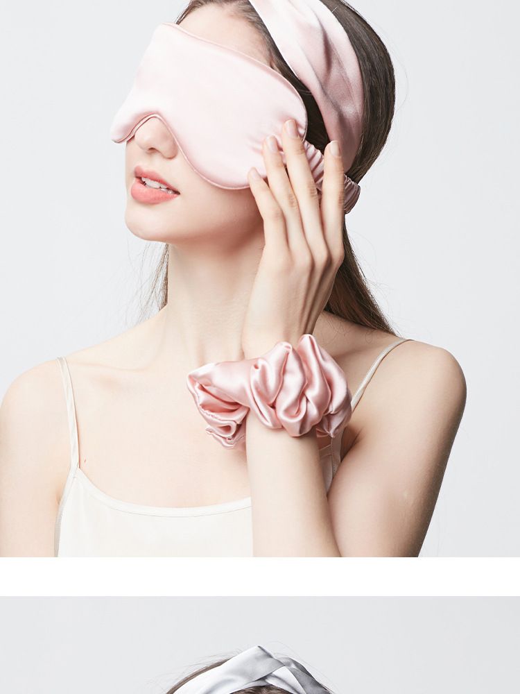 100% Pure Mulberry Silk Sleep Mask - 22 Momme Thickened (Ultra-Soft & Lightweight Blocks Light No Pressure On Eyes Perfect For Travel & Meditation)_voghion.com