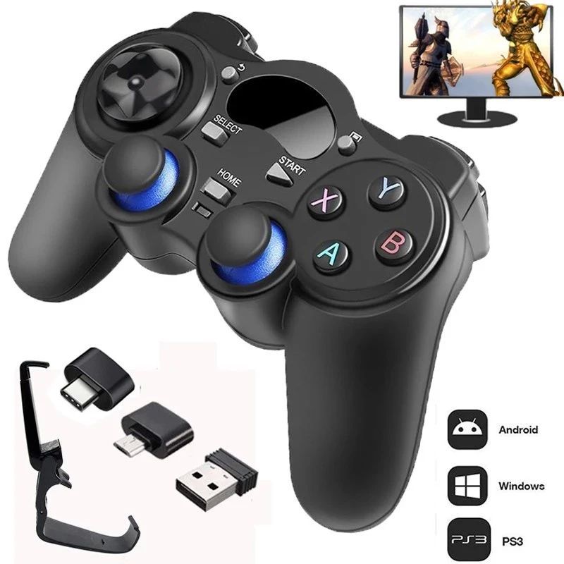 Controle 2.4G Gamepad Android Wireless Joystick Joypad Branco_voghion.com