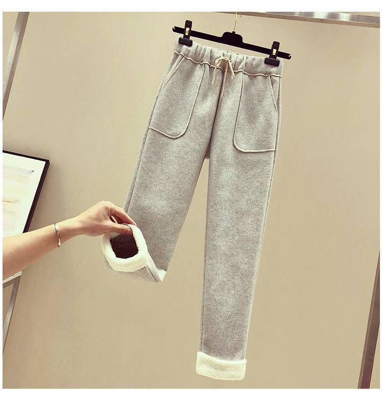 Completo invernale alla moda per donna: gilet in pile, felpa e pantaloni di lana, elegante completo casual da 3 pezzi, pantaloni a gamba dritta a vita alta, caldo_voghion.com