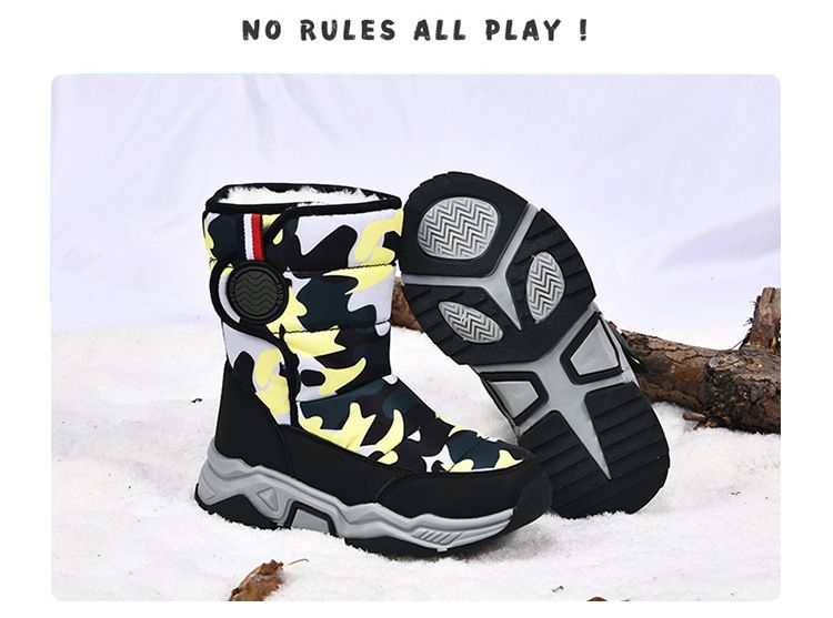 Kinder wasserdichte Mädchenstiefel Winter 2024 Schnee Baby Baumwollschuhe Jungenschuhe_voghion.com