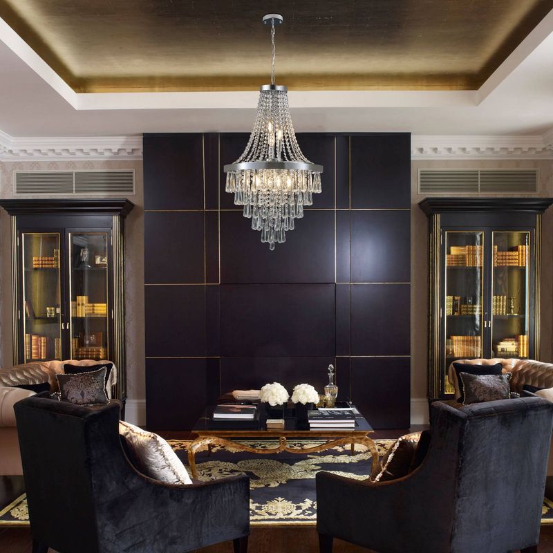Chromium Color Crystal Chandeliers,Large Contemporary Luxury Ceiling Lighting(Bulb Not Included)_voghion.com