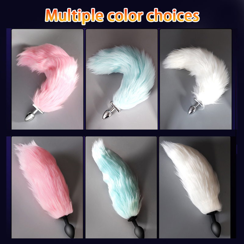 Plug anale con coda di volpe in metallo, giocattoli sessuali anali, plug anale, giocattoli sessuali erotici, plug anale con piume illuminate per donna e uomo_voghion.com