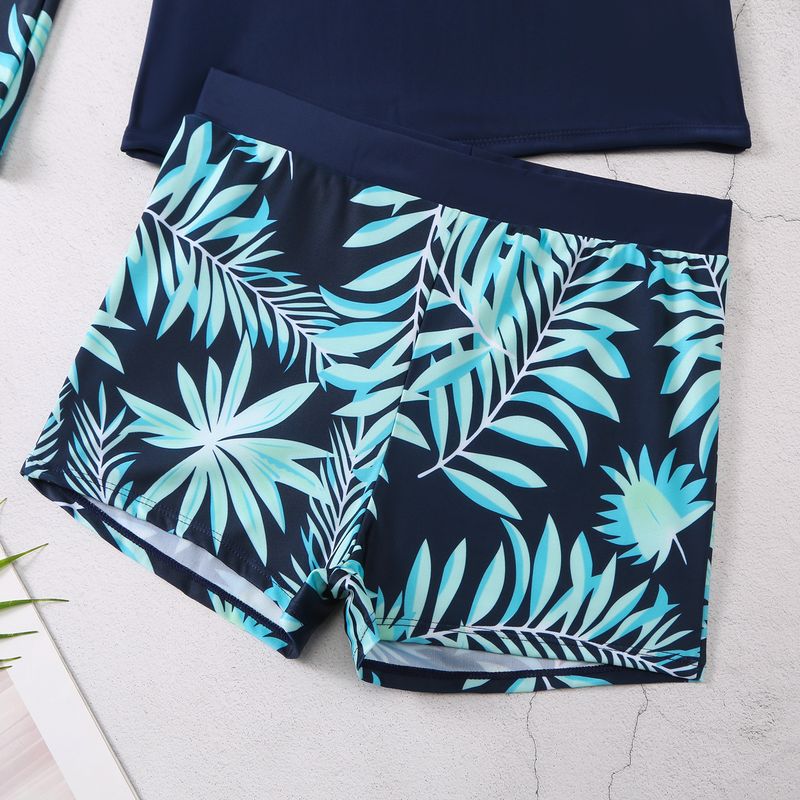 Women's Clothing Color Matching Surfing Diving Holiday Swimsuit Multi Color Printing Long Sleeved Sunscreen Split Swimsuit_voghion.com