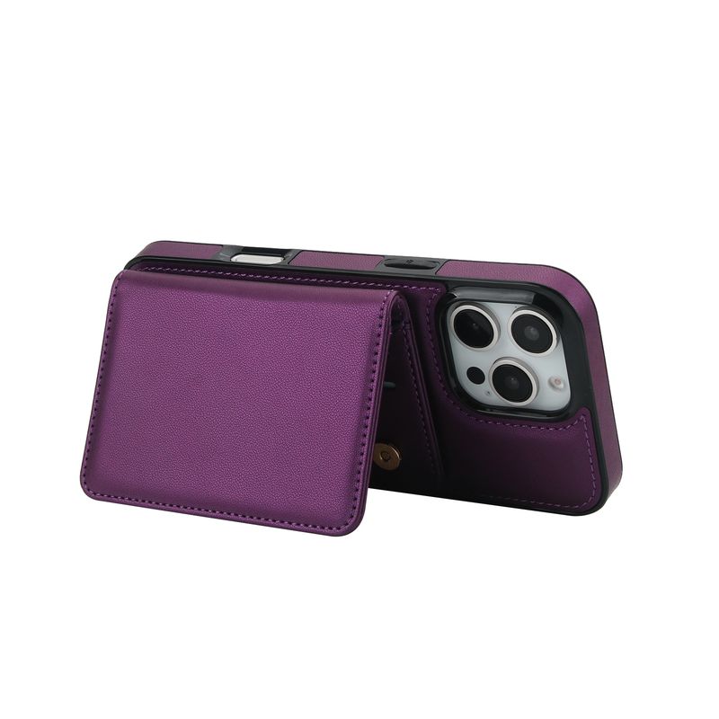 Custodia in pelle con chiusura magnetica per iPhone 16 Pro Max 14 15 Plus 13 12 11, porta carte con blocco RFID e tracolla._voghion.com