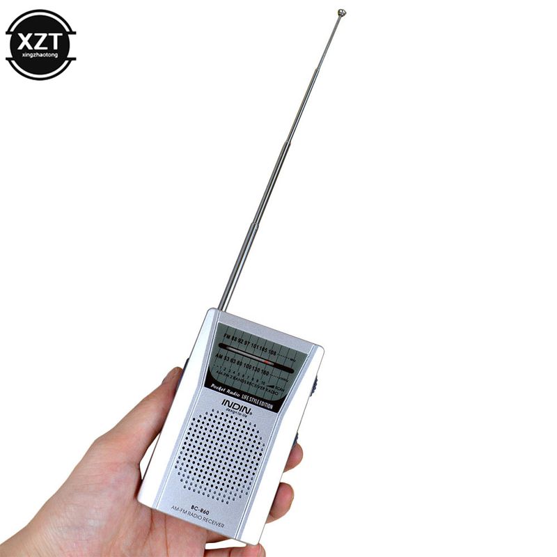 60 Pocket Telescopic Antenna Mini AM/FM 2-Band World Receiver With Speaker 3.5mm Earphone Jack Portable Radio_voghion.com