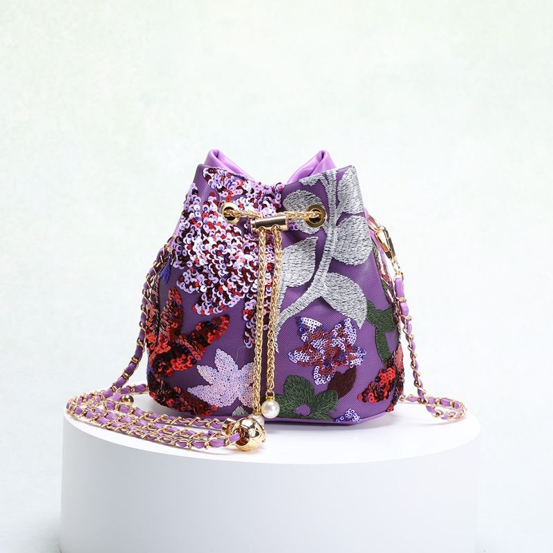 Borsa a tracolla in stile cinese per donna, nuova borsa a tracolla pesante con catena e paillettes ricamata a maglia_voghion.com